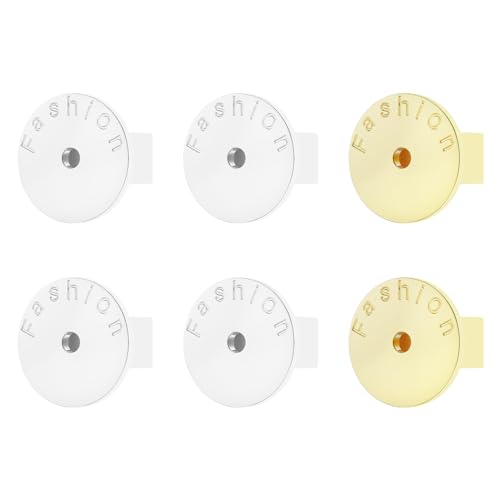 3 Paar Metall-Ohrring-Verschlüsse – flache Rückseite für Ohrstecker, langlebige und sichere Ersatzverschlüsse (2 Silber + 1 Gold, klein) von Mamfous