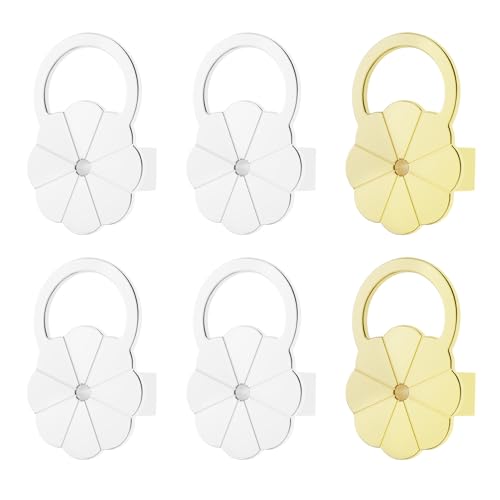 3 Paar Ohrring-Verschlüsse für schwere Ohrringe – Stützheber & Sicherungsstift-Verschlüsse, verhindern das Herunterfallen der Ohrringe (2 Silber + 1 Gold Blume Stil1) von Mamfous