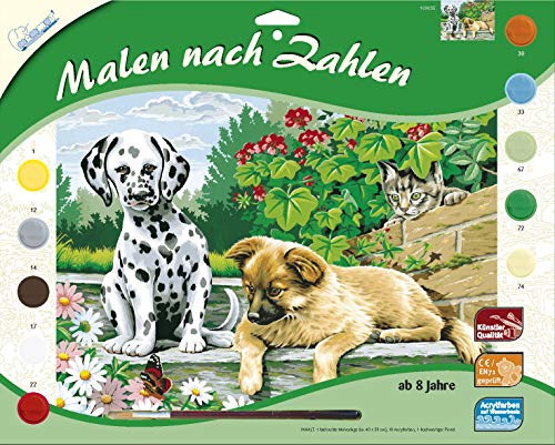 MAMMUT 109035 - Malen nach Zahlen Tiermotiv, Tierkinder im Garten, Komplettset mit bedruckter Malvorlage im A3 Format, 10 Acrylfarben und Pinsel, großes Malset für Kinder ab 8 Jahre MAMMUT 109035 - Malen nach Zahlen Tiermotiv, Tierkinder im Garten, Komplettset mit bedruckter Malvorlage im A3 Format, 10 Acrylfarben und Pinsel, großes Malset für Kinder ab 8 Jahre von Mammut Spiel & Geschenk