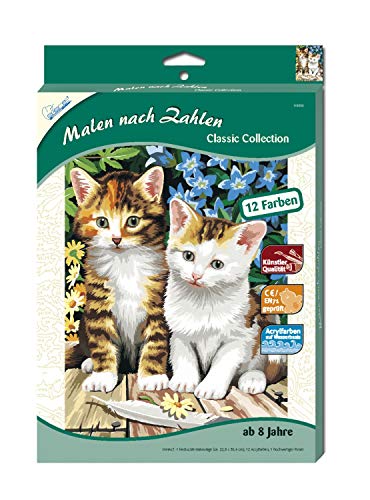 Mammut Spiel & Geschenk 110006 Malen nach Zahlen Classic Tiermotiv, Zwei Kätzchen, Katze, Komplettset mit bedruckter Malvorlage im A4 Format, 12 Acrylfarben, Pinsel, Malset für Kinder ab 8 Jahre Mammut Spiel & Geschenk 110006 Malen nach Zahlen Classic Tiermotiv, Zwei Kätzchen, Katze, Komplettset mit bedruckter Malvorlage im A4 Format, 12 Acrylfarben, Pinsel, Malset für Kinder ab 8 Jahre von Mammut Spiel & Geschenk