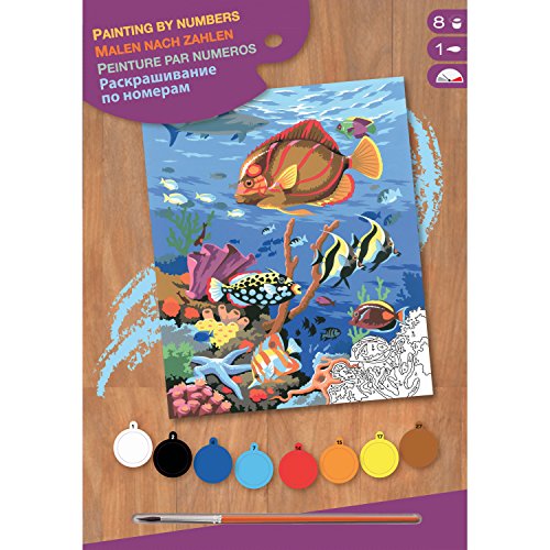 Mammut Spiel & Geschenk MAMMUT 8220032 - Malen nach Zahlen Junior, Seeleben, Komplettset mit bedruckter Malvorlage im A4 Format, 8 Acrylfarben, Pinsel und Anleitung, Malset für Kinder ab 8 Jahre Mammut Spiel & Geschenk MAMMUT 8220032 - Malen nach Zahlen Junior, Seeleben, Komplettset mit bedruckter Malvorlage im A4 Format, 8 Acrylfarben, Pinsel und Anleitung, Malset für Kinder ab 8 Jahre von Mammut Spiel & Geschenk