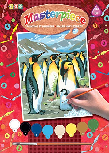 Mammut Spiel & Geschenk MAMMUT 8220033 - Malen nach Zahlen Junior, Pinguine, Komplettset mit bedruckter Malvorlage im A4 Format, 8 Acrylfarben, Pinsel und Anleitung, Malset für Kinder ab 8 Jahre Mammut Spiel & Geschenk MAMMUT 8220033 - Malen nach Zahlen Junior, Pinguine, Komplettset mit bedruckter Malvorlage im A4 Format, 8 Acrylfarben, Pinsel und Anleitung, Malset für Kinder ab 8 Jahre von Mammut Spiel & Geschenk