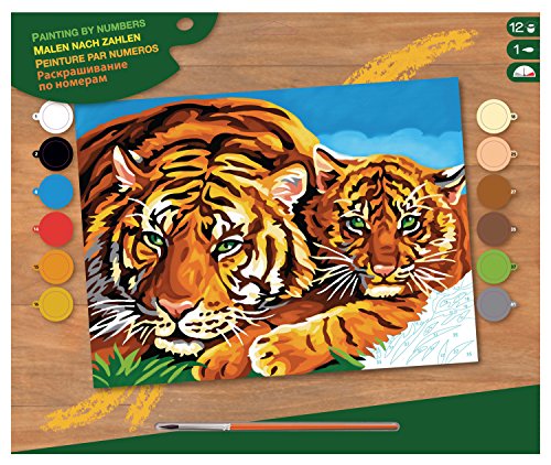 MAMMUT 8241039 - Malen nach Zahlen Senior, Tiger, Komplettset mit bedruckter Malvorlage im A3 Format, 12 Acrylfarben, Pinsel und Anleitung, großes Malset ab 10 Jahre MAMMUT 8241039 - Malen nach Zahlen Senior, Tiger, Komplettset mit bedruckter Malvorlage im A3 Format, 12 Acrylfarben, Pinsel und Anleitung, großes Malset ab 10 Jahre von Mammut Spiel & Geschenk