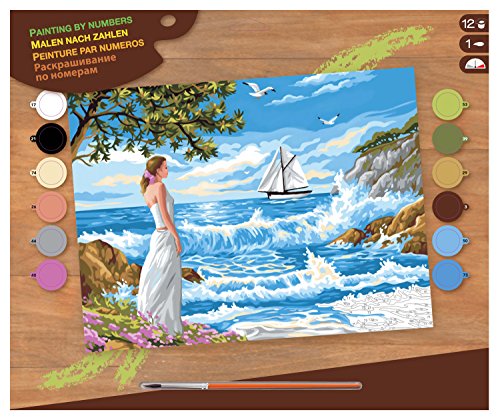 MAMMUT 8241334 - Malen nach Zahlen Senior, Meeresbucht, Komplettset mit bedruckter Malvorlage im A3 Format, 12 Acrylfarben, Pinsel und Anleitung, großes Malset ab 10 Jahre MAMMUT 8241334 - Malen nach Zahlen Senior, Meeresbucht, Komplettset mit bedruckter Malvorlage im A3 Format, 12 Acrylfarben, Pinsel und Anleitung, großes Malset ab 10 Jahre von Mammut Spiel & Geschenk
