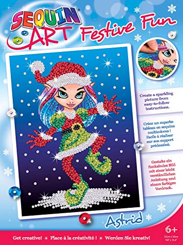 Mammut 8011928 - Sequin Art Paillettenbild Elfe Astrid, Steckbild, Komplettset mit Styropor-Rahmen, Bildvorlage, Pailletten, Steckstiften, Anleitung, Bastelset für Kinder ab 6 Jahre Mammut 8011928 - Sequin Art Paillettenbild Elfe Astrid, Steckbild, Komplettset mit Styropor-Rahmen, Bildvorlage, Pailletten, Steckstiften, Anleitung, Bastelset für Kinder ab 6 Jahre von Mammut Spiel & Geschenk