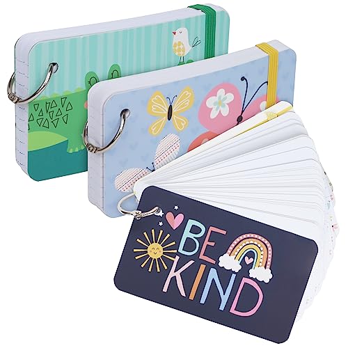 Karteikarten, 7,6 x 12,7 cm, liniert, mit Ring, Notizen, liniertes Papier für Journaling, Rezepte, Lernkarten, Ringkarteikarte, Gummiband, Hardcover, elegante Designs, 75 Karten, 3 Stück (Stil A) von Manaloom
