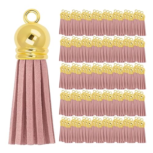 Mandala Crafts 100 Stück goldene Kappe, Kunstwildleder, Quasten, Großpackung, Schlüsselanhänger, kleine Lederquasten für Charms, Schmuckherstellung und Bastelarbeiten Mandala Crafts 100 Stück goldene Kappe, Kunstwildleder, Quasten, Großpackung, Schlüsselanhänger, kleine Lederquasten für Charms, Schmuckherstellung und Bastelarbeiten von Mandala Crafts