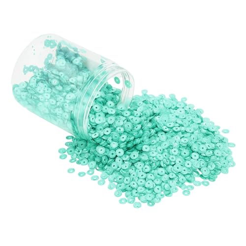 Mandala Crafts 20.000 Minz-Pailletten zum Basteln – 6 mm runde flache Pailletten, lose Pailletten in Großpackung zum Nähen, Sticken, glänzende Bastelspangles mit Löchern für Heimdekoration von Mandala Crafts