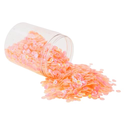 Mandala Crafts 20.000 Pfirsich-Pailletten zum Basteln, 6 mm, runde Pailletten, lose Pailletten in Großpackung zum Nähen, Sticken, glänzende Bastelspangles mit Löchern für Heimdekoration von Mandala Crafts