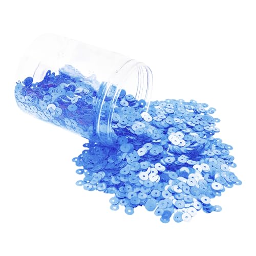 Mandala Crafts 20.000 hellblaue Pailletten zum Basteln, 6 mm, runde flache Pailletten, lose Pailletten in Großpackung zum Nähen, Sticken, glänzende Bastelspangles mit Löchern für Heimdekoration von Mandala Crafts