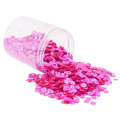 Mandala Crafts 20.000 pinke Pailletten zum Basteln – 6 mm runde Pailletten, lose Pailletten in Großpackung zum Nähen und Sticken, glänzende Bastelspangles mit Löchern für Party und Heimdekoration von Mandala Crafts