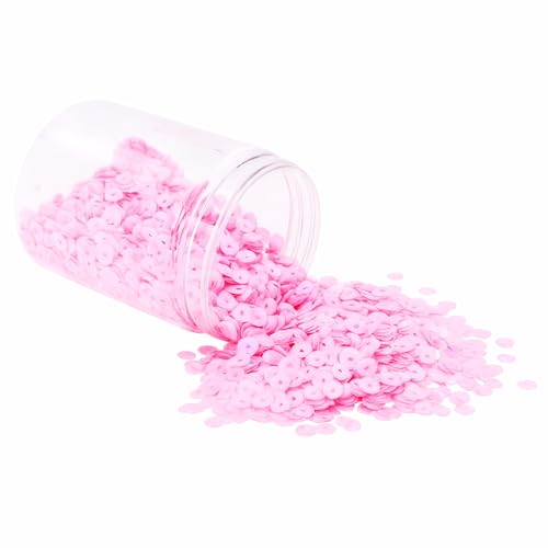 Mandala Crafts 20.000 rosa Pailletten zum Basteln DIY – 6 mm runde flache Pailletten, lose Pailletten in Großpackung zum Nähen, Sticken, glänzende Bastelspangles mit Löchern für Heimdekoration von Mandala Crafts