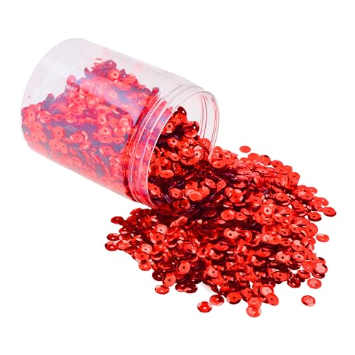 Mandala Crafts 20.000 rote Pailletten zum Basteln, 6 mm, runde Pailletten, lose Pailletten in Großpackung zum Nähen, Sticken, glänzende Bastelspangles mit Löchern für Party und Heimdekoration Mandala Crafts 20.000 rote Pailletten zum Basteln, 6 mm, runde Pailletten, lose Pailletten in Großpackung zum Nähen, Sticken, glänzende Bastelspangles mit Löchern für Party und Heimdekoration von Mandala Crafts