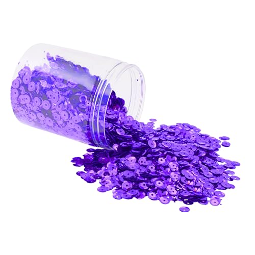 Mandala Crafts 20.000 violette Pailletten zum Basteln, 6 mm, runde Pailletten, lose Pailletten in Großpackung zum Nähen, Sticken, glänzende Bastelspangles mit Löchern für Party und Heimdekoration Mandala Crafts 20.000 violette Pailletten zum Basteln, 6 mm, runde Pailletten, lose Pailletten in Großpackung zum Nähen, Sticken, glänzende Bastelspangles mit Löchern für Party und Heimdekoration von Mandala Crafts
