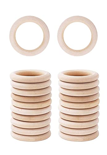 Mandala Crafts 30 mm Holzringe Makramee-Zubehör – 60 unlackierte Makramee-Ringe aus Naturholz zum Basteln und zur Schmuckherstellung Mandala Crafts 30 mm Holzringe Makramee-Zubehör – 60 unlackierte Makramee-Ringe aus Naturholz zum Basteln und zur Schmuckherstellung von Mandala Crafts