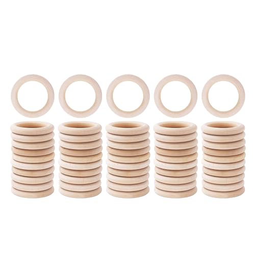 Mandala Crafts 35 mm Holzringe Makramee-Zubehör – 60 unlackierte Makramee-Ringe aus Naturholz zum Basteln und zur Schmuckherstellung Mandala Crafts 35 mm Holzringe Makramee-Zubehör – 60 unlackierte Makramee-Ringe aus Naturholz zum Basteln und zur Schmuckherstellung von Mandala Crafts