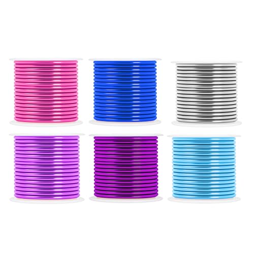 Mandala Crafts Basteldraht aus eloxiertem Aluminium, 1,6 mm (1,6 mm Durchmesser) – 100 m, bunt, flexibel, silberfarben, Lavendel, Lila, Rosa, Eisblau, Türkis, biegbar für Bonsai-Anker-Bastelarbeiten von Mandala Crafts