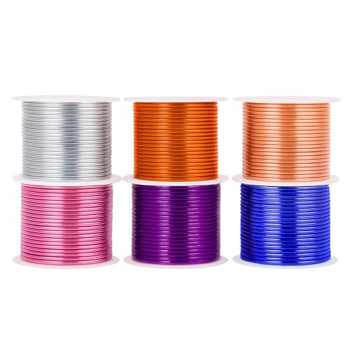 Mandala Crafts Basteldraht aus eloxiertem Aluminium, 13 Gauge (13 Gauge) – 90 m, bunt, flexibel, Silber, Kupfer, Gold, True Blue, Lila, Rosa, biegbar für Bonsai, Armatur, Basteln, Modellierung von Mandala Crafts