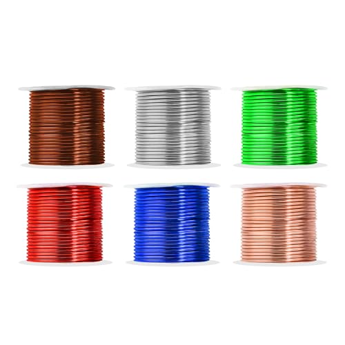 Mandala Crafts Basteldraht aus eloxiertem Aluminium, 13 Gauge (13 Gauge) – 90 m, bunt, flexibel, Silber, Kupfer, echtes Blau, Braun, Rot, Kelly-Grün, biegbar für Bonsai-Armaturen, Basteln, Modellieren von Mandala Crafts