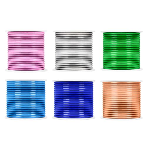 Mandala Crafts Basteldraht aus eloxiertem Aluminium, 13 Gauge (13 Gauge) – 90 m, bunt, flexibel, Silber, Kupfer, echtes Blau, Rosa, Eisblau, Grün, biegbar für Bonsai-Armaturen, Basteln, Modellieren von Mandala Crafts