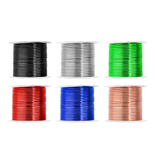 Mandala Crafts Basteldraht aus eloxiertem Aluminium, 13 Gauge (13 Gauge) – 90 m, farbiges, flexibles Silberkupfer, echtes Blau, Schwarz, Rot, Kelly-Grün, biegbar für Bonsai-Armaturen, Basteln von Mandala Crafts