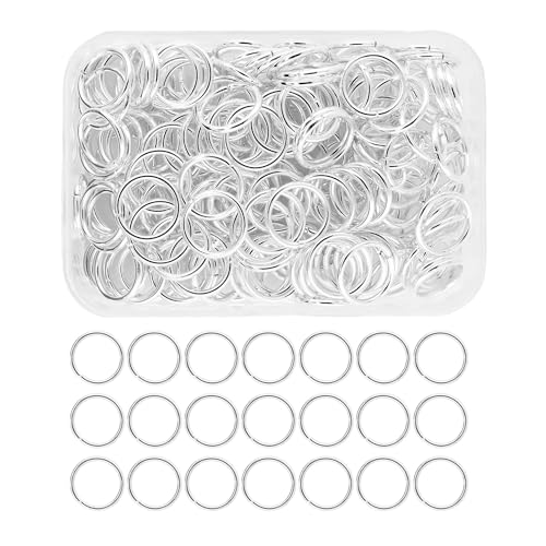 Mandala Crafts Binderinge aus Metall, O-Ringe für Schmuckherstellung, 200 Stück, 14 mm, kleine, offene Binderinge für Halskette, Ohrringe, verschiedene Silberfarben von Mandala Crafts