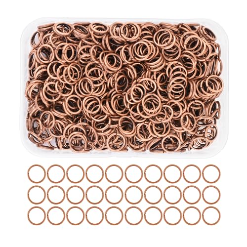 Mandala Crafts Binderinge aus antikem Kupfer, verschiedene O-Ringe aus Metall für Schmuckherstellung, 700 Stück, 8 mm, kleine, offene Binderinge-Set für Halsketten, Ohrringe Mandala Crafts Binderinge aus antikem Kupfer, verschiedene O-Ringe aus Metall für Schmuckherstellung, 700 Stück, 8 mm, kleine, offene Binderinge-Set für Halsketten, Ohrringe von Mandala Crafts