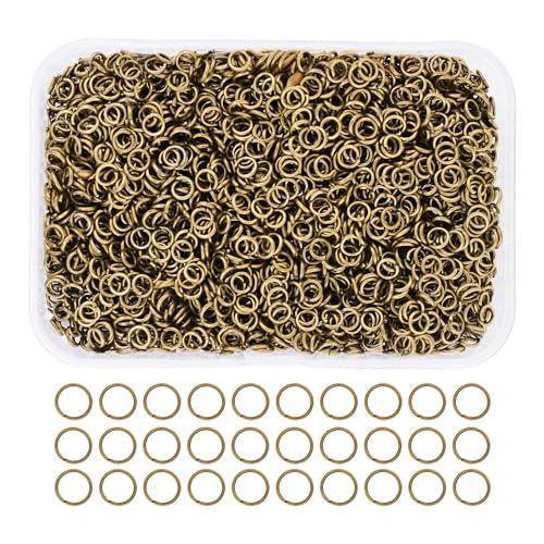 Mandala Crafts Binderinge aus antikem Messing, Schmuckzubehör, O-Ringe aus Metall für Schmuckherstellung, 3000 Stück, 4 mm, kleine, offene Binderinge für Halsketten, Ohrringe von Mandala Crafts