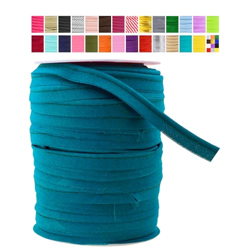 Mandala Crafts Maxi Bias Tape with Welting Cord - Dark Teal Trim for Polster Piping - 1/2 Inch 50 Yards Lip Cord Trim von Mandala Crafts