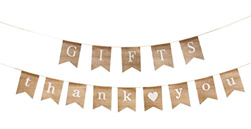 Mandala Crafts Geschenk-Banner aus Sackleinen, Dankeschön-Wimpelkette für Hochzeit, Baby, Brautparty, Geburtstagsparty-Dekoration von Mandala Crafts