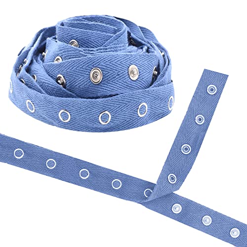 Mandala Crafts Metall-Schnappband zum Nähen von Yard Druckknöpfe für Kleidung – Druckknöpfe zum Aufnähen von Streifen, Verschluss für Kleidung – 2,7 m Baumwolle, Denimblau, Druckknopfband für Kleidung Mandala Crafts Metall-Schnappband zum Nähen von Yard Druckknöpfe für Kleidung – Druckknöpfe zum Aufnähen von Streifen, Verschluss für Kleidung – 2,7 m Baumwolle, Denimblau, Druckknopfband für Kleidung von Mandala Crafts