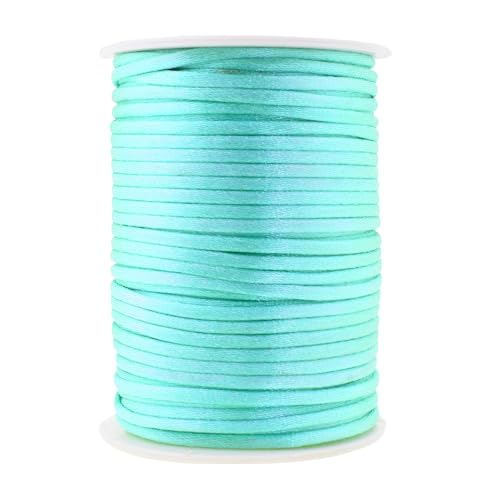 Mandala Crafts Nylon-Satin-Kordel 3 mm – 45,7 m türkisfarbene Schnur für Armband, Halskette, Schmuckherstellung, Makramee-Besatz von Mandala Crafts