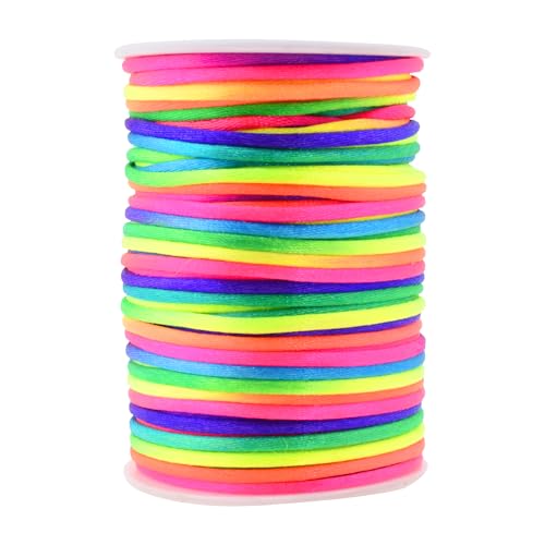 Mandala Crafts Nylon-Satin-Rattail-Kordel, 3 mm, Regenbogen-Schnur, 45,7 m für Armbänder, Halsketten, Schmuckherstellung, Makramee-Besatz Mandala Crafts Nylon-Satin-Rattail-Kordel, 3 mm, Regenbogen-Schnur, 45,7 m für Armbänder, Halsketten, Schmuckherstellung, Makramee-Besatz von Mandala Crafts