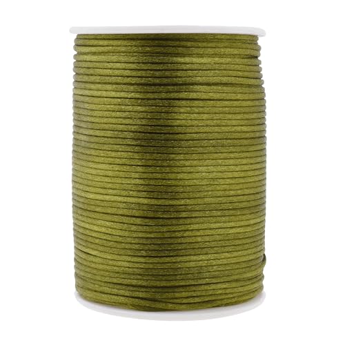 Mandala Crafts Nylon-Satinschnur, 2 mm, olivgrüne Schnur – 91,4 m, chinesische Nylonschnur für Rattenschwanz, Seidenschnur für Armband, Halskette, Schmuckherstellung, Makramee-Besatz Mandala Crafts Nylon-Satinschnur, 2 mm, olivgrüne Schnur – 91,4 m, chinesische Nylonschnur für Rattenschwanz, Seidenschnur für Armband, Halskette, Schmuckherstellung, Makramee-Besatz von Mandala Crafts