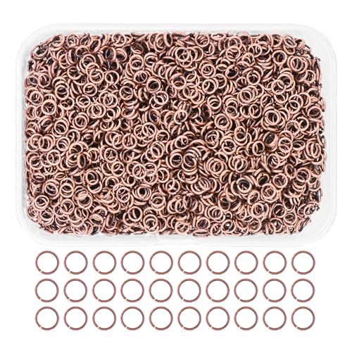 Mandala Crafts Offene Biegeringe aus Kupfer in Antikoptik, für Schmuckherstellung, 5000 Stück, 3 mm, kleine O-Ringe aus Metall für Halsketten, Ohrringe von Mandala Crafts