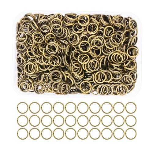 Mandala Crafts Offene Biegeringe aus antikem Messing, Schmuckzubehör für Schmuckherstellung, 1000 Stück, 7 mm, kleine O-Ringe aus Metall für Halsketten, Ohrringe Mandala Crafts Offene Biegeringe aus antikem Messing, Schmuckzubehör für Schmuckherstellung, 1000 Stück, 7 mm, kleine O-Ringe aus Metall für Halsketten, Ohrringe von Mandala Crafts