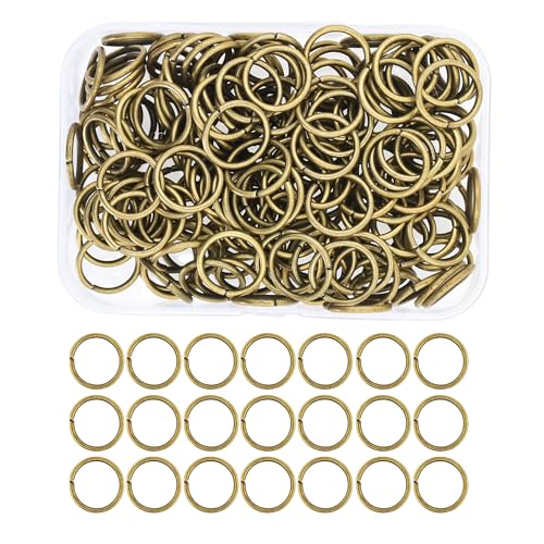 Mandala Crafts Offene Biegeringe aus antikem Messing, Schmuckzubehör für Schmuckherstellung, 150 Stück, 16 mm, kleine O-Ringe aus Metall für Halsketten, Ohrringe von Mandala Crafts