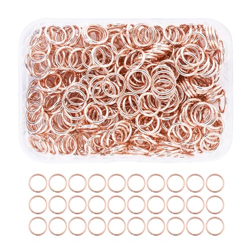 Mandala Crafts Offene Biegeringe in Roségold, Schmuckzubehör für Schmuckherstellung, 400 Stück, 9 mm, kleine O-Ringe aus Metall für Halsketten, Ohrringe von Mandala Crafts