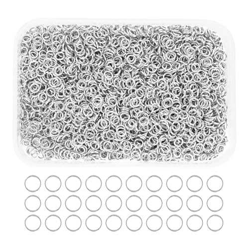 Mandala Crafts Offene Silber-Binderinge für Schmuckherstellung, 5000 Stück, 3 mm, kleine O-Ringe aus Metall für Halsketten, Ohrringe von Mandala Crafts