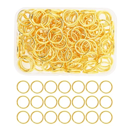 Mandala Crafts Offene goldfarbene Biegeringe für Schmuckherstellung, 150 Stück, 16 mm, kleine O-Ringe aus Metall für Halsketten, Ohrringe von Mandala Crafts