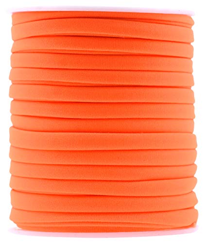 Mandala Crafts Orangefarbene, weiche, elastische Nylon-Spandex-Bikini-Badeanzug-Schnur, flach, 20 Yds, 5 mm, Spandex-Kordel, Stoff, elastische Schnüre für Haargummis, Kordelzug Mandala Crafts Orangefarbene, weiche, elastische Nylon-Spandex-Bikini-Badeanzug-Schnur, flach, 20 Yds, 5 mm, Spandex-Kordel, Stoff, elastische Schnüre für Haargummis, Kordelzug von Mandala Crafts