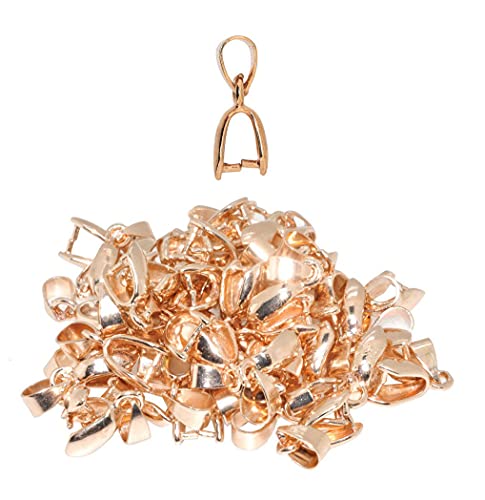 Mandala Crafts Perlen-Anhänger Metallverschluss Verbindungsklemme Klemme für Schmuckherstellung, 50 Stück 7 X 20mm rose gold von Mandala Crafts