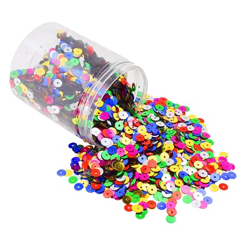 Mandala Crafts Regenbogen-Pailletten zum Basteln, 6 mm, runde flache Pailletten, lose Pailletten in Großpackung zum Nähen, Sticken, glänzende Bastelspangles mit Löchern für Party- und Heimdekoration Mandala Crafts Regenbogen-Pailletten zum Basteln, 6 mm, runde flache Pailletten, lose Pailletten in Großpackung zum Nähen, Sticken, glänzende Bastelspangles mit Löchern für Party- und Heimdekoration von Mandala Crafts