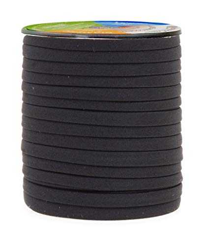 Mandala Crafts Schwarze weiche elastische Kordel aus Nylon, Spandex, für Bikini- und Badeanzug, flach, 5 mm, Spandex-Kordel, Stoff, elastische Schnüre für Haargummis, Kordelzug von Mandala Crafts