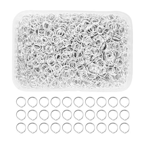 Mandala Crafts Verschiedene offene silberfarbene Binderinge für Schmuckherstellung – 2000 kleine Metall-O-Ringe für Halskette und Ohrringe, 5 mm von Mandala Crafts