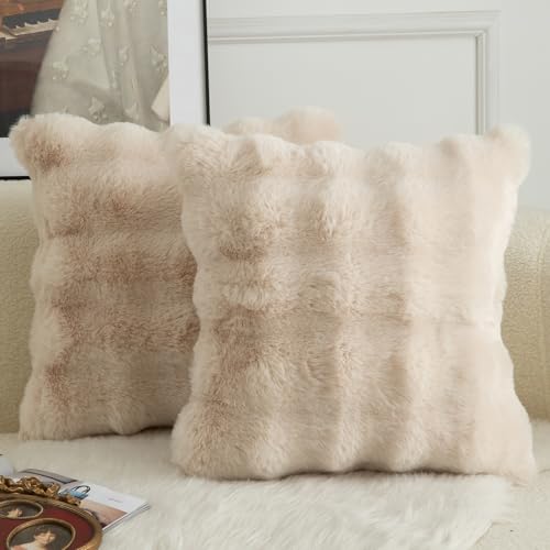 Mandioo 2er Set Luxus Dekorativ dicken Woll Kissenbezug Super Soft Wave Blase Plüschwolle werfen Kissenbezüge Zierkissenbezüge Sofakissen Schlafzimmer Kissenhülle für Sofa 40x40cm Beige Mandioo 2er Set Luxus Dekorativ dicken Woll Kissenbezug Super Soft Wave Blase Plüschwolle werfen Kissenbezüge Zierkissenbezüge Sofakissen Schlafzimmer Kissenhülle für Sofa 40x40cm Beige von Mandioo