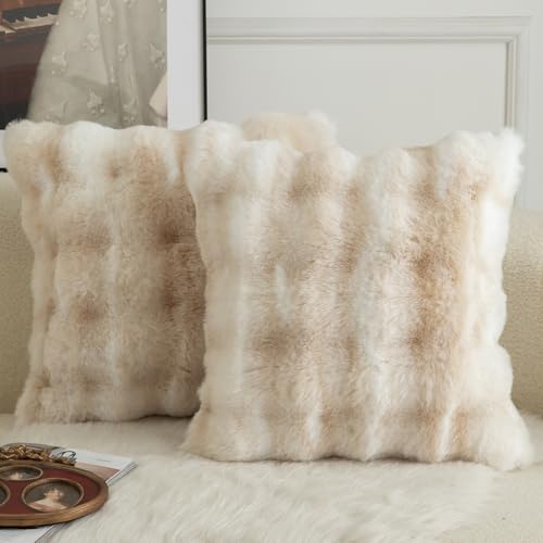 Mandioo 2er Set Luxus Dekorativ dicken Woll Kissenbezug Super Soft Wave Blase Plüschwolle werfen Kissenbezüge Zierkissenbezüge Sofakissen Schlafzimmer Kissenhülle für Sofa 40x40cm Weiß Beige Mandioo 2er Set Luxus Dekorativ dicken Woll Kissenbezug Super Soft Wave Blase Plüschwolle werfen Kissenbezüge Zierkissenbezüge Sofakissen Schlafzimmer Kissenhülle für Sofa 40x40cm Weiß Beige von Mandioo