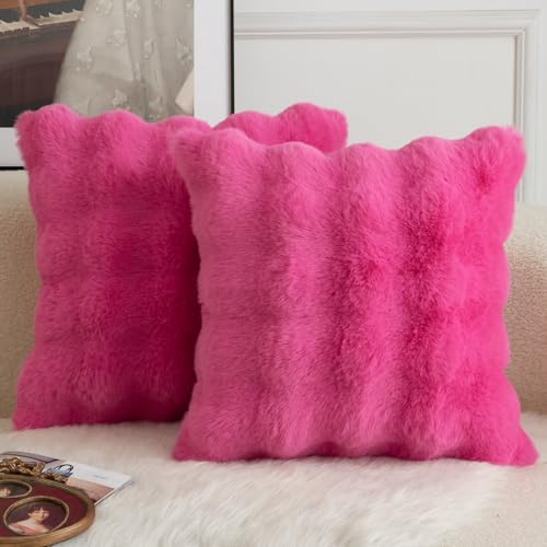 Mandioo 2er Set Luxus Dekorativ dicken Woll Kissenbezug Super Soft Wave Blase Plüschwolle werfen Kissenbezüge Zierkissenbezüge Sofakissen Schlafzimmer Kissenhülle für Sofa 40x40cm heiß pink Mandioo 2er Set Luxus Dekorativ dicken Woll Kissenbezug Super Soft Wave Blase Plüschwolle werfen Kissenbezüge Zierkissenbezüge Sofakissen Schlafzimmer Kissenhülle für Sofa 40x40cm heiß pink von Mandioo