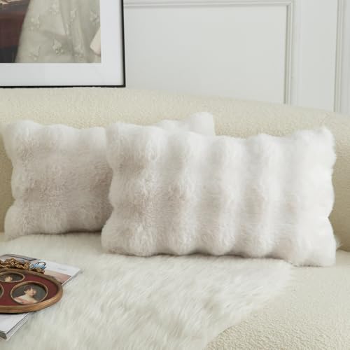 Mandioo 2er Set Luxus Dekorativ dicken Woll Kissenbezug Super Soft Wave Blase Plüschwolle werfen Kissenbezüge Zierkissenbezüge Sofakissen Schlafzimmer Kissenhülle für Sofa 40x60cm Cremeweiß Mandioo 2er Set Luxus Dekorativ dicken Woll Kissenbezug Super Soft Wave Blase Plüschwolle werfen Kissenbezüge Zierkissenbezüge Sofakissen Schlafzimmer Kissenhülle für Sofa 40x60cm Cremeweiß von Mandioo