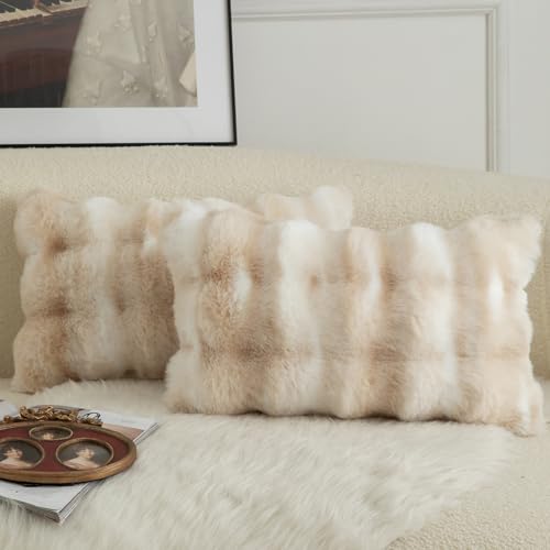 Mandioo 2er Set Luxus Dekorativ dicken Woll Kissenbezug Super Soft Wave Blase Plüschwolle werfen Kissenbezüge Zierkissenbezüge Sofakissen Schlafzimmer Kissenhülle für Sofa 40x60cm Weiß Beige Mandioo 2er Set Luxus Dekorativ dicken Woll Kissenbezug Super Soft Wave Blase Plüschwolle werfen Kissenbezüge Zierkissenbezüge Sofakissen Schlafzimmer Kissenhülle für Sofa 40x60cm Weiß Beige von Mandioo